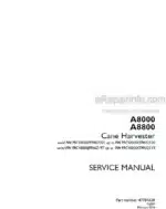 Photo 4 - Case A8000 A8800 Service Manual Cane Harvester 47781638A