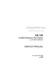 Photo 5 - Case CE100 Service Manual Coffee Express Harvester 47618948A