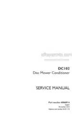 Photo 4 - Case DC102 Service Manual Disc Mower Conditioner 48068914