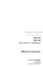 Photo 4 - Case DC133 DC163 Service Manual Disc Mower Conditioner 48049005