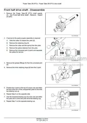 Photo 2 - Case DC133 DC163 Service Manual Disc Mower Conditioner 48049005