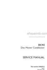 Photo 4 - Case DC92 Service Manual Disc Mower Conditioner 48068913