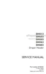 Photo 4 - Case DH213 DH253 DH303 DH363 DH403 Service Manual Draper Header 48106361