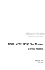 Photo 4 - Case MD72 MD82 MD92 Service Manual Disc Mower 84207378