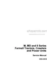 Photo 5 - Case M MD 6 Farmall Series Service Manual Tractor Crawler Power Unit GSS5033