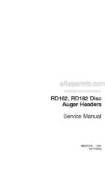Photo 4 - Case RD162 RD182 Service Manual Disc Auger Header 84207374