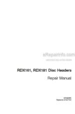 Photo 4 - Case RDX161 RDX181 Repair Manual Disc Header 87032365