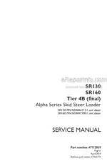 Photo 4 - Case SR130 SR160 Alpha Series Tier 4B Final Service Manual Skid Steer Loader 47712039