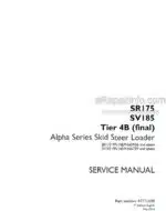 Photo 4 - Case SR175 SV185 Alpha Series Tier 4B Final Service Manual Skid Steer Loader 47711658