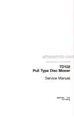 Photo 4 - Case TD102 Service Manual Pull Type Disc Mower 84207324