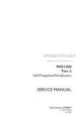 Photo 4 - Case WD1204 Tier 3 Service Manual Self Propelled Windrower 47904537