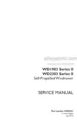 Photo 4 - Case WD1903 WD2303 Series II Service Manual Self Propelled Windrower 47698331