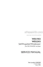 Photo 3 - Case WD1903 WD2303 Service Manual Self Propelled Windrower 47487699