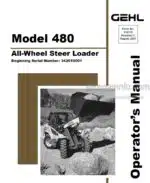Photo 4 - Gehl 480 Operators Manual All Wheel Steer Loader 918115