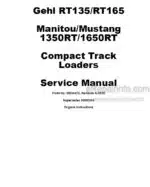 Photo 4 - Gehl RT135 RT165 Manitou 1350RT 1650RT Mustang 1350RT 1650RT Service Manual Compact Track Loader 50950470
