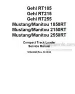 Photo 4 - Gehl RT185 RT215 RT255 Mustang 1850RT 2150RT 2550RT Manitou 1850RT 2150RT 2550RT Service Manual Compact Track Loader 50940649