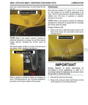 Photo 8 - Mustang ME7503ZT Service Manual Compact Excavator 918165