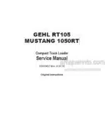 Photo 4 - Gehl RT105 Mustang 1050RT Service Manual Compact Track Loader 50950457