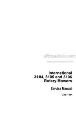 Photo 3 - International 3104 3105 3106 Service Manual Rotary Mower GSS-1494