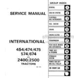 Photo 4 - International 454 474 475 574 674 2400 2500 Service Manual Tractor SM37C