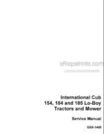 Photo 4 - International Cub 154 184 185 Lo-Boy Service Manual Tractor Mower GSS1408