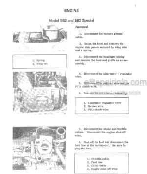Photo 5 - International Cub Cadet 582 682 782 982 Special Service Manual Chassis IH Equipment GSS-1497