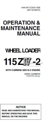 Photo 4 - Kawasaki 115ZIV-2 Operation & Maintenance Manual Wheel Loader