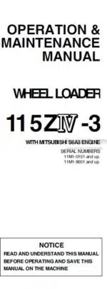 Photo 4 - Kawasaki 115ZIV-3 Operation & Maintenance Manual Wheel Loader