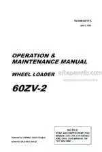 Photo 4 - Kawasaki 60ZV-2 Operation & Maintenance Manual Wheel Loader 93106-00113