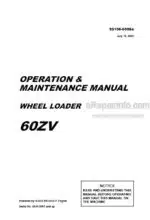 Photo 4 - Kawasaki 60ZV Operation & Maintenance Manual Wheel Loader 93106-00084