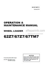 Photo 4 - Kawasaki 62Z7 67Z7 67TM7 Operation & Maintenance Manual Wheel Loader 93107-00711