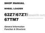 Photo 5 - Kawasaki 62Z7 67Z7 67TM7 Shop Manual Wheel Loader