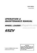 Photo 4 - Kawasaki 65ZV Operation & Maintenance Manual Wheel Loader 93107-00233
