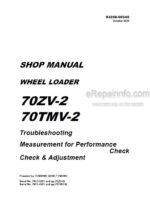 Photo 4 - Kawasaki 70ZV-2 70TMV-2 Shop Manual Wheel Loader 93208-00540