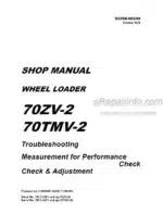 Photo 4 - Kawasaki 70ZV-2 70TMV-2 Shop Manual Wheel Loader 93208-00540