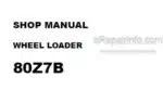 Photo 5 - Kawasaki 80Z7B Shop Manual Wheel Loader