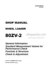 Photo 5 - Kawasaki 80ZV-2 Shop Manual Wheel Loader