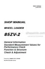 Photo 4 - Kawasaki 85ZV-2 Shop Manual Wheel Loader