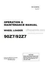 Photo 4 - Kawasaki 90Z7 92Z7 Operation & Maintenance Manual Wheel Loader 93113-00704