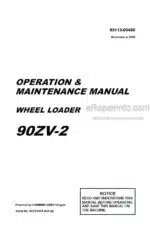 Photo 4 - Kawasaki 90ZV-2 Operation & Maintenance Manual Wheel Loader 93113-00450