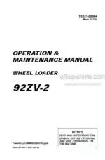 Photo 4 - Kawasaki 92ZV-2 Operation & Maintenance Manual Wheel Loader 93121-00034