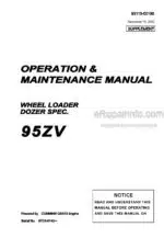 Photo 3 - Kawasaki 95ZV Operation & Maintenance Supplement Wheel Loader Dozer 93115-00190