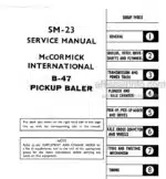Photo 3 - McCormick International B47 Service Manual Pickup Baler SM23