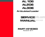 Photo 4 - Mustang AL106 AL206 AL306 Service Manual Articulated Loader 918360