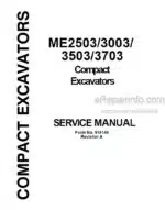 Photo 4 - Mustang ME2503 ME3003 ME3503 ME3703 Service Manual Compact Excavator 918149