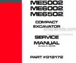 Photo 4 - Mustang ME5002 ME6002 ME6502 Service Manual Compact Excavator 918172