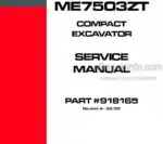 Photo 4 - Mustang ME7503ZT Service Manual Compact Excavator 918165