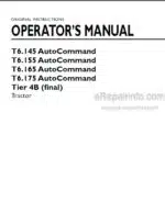 Photo 4 - New Holland T6.145 T6.155 T6.165 T6.175 Auto Command Tier 4B Final Operators Manual Tractor