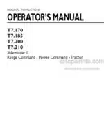 Photo 4 - New Holland T7.170 T7.185 T7.200 T7.210 Sidewinder II Range Command Power Command Operators Manual Tractor August 2015