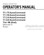 Photo 4 - New Holland T7.175 T7.190 T7.210 T7.225 Sidewinder II Auto Command Tier 4B Final Operators Manual Tractor